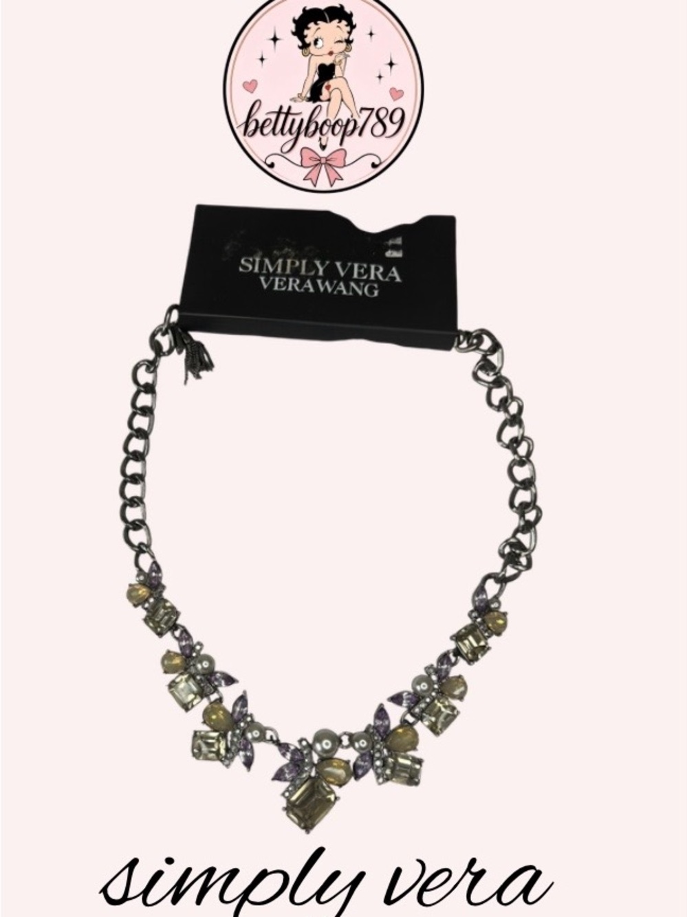 Simply Vera Vera Wang Yellow and Purple Crystal Bib Necklace